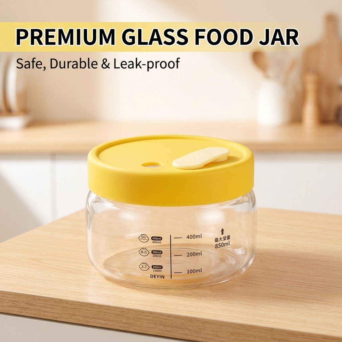 Meal Prep Yellow - Hot Sale Yellow Glass Food Container–Steam