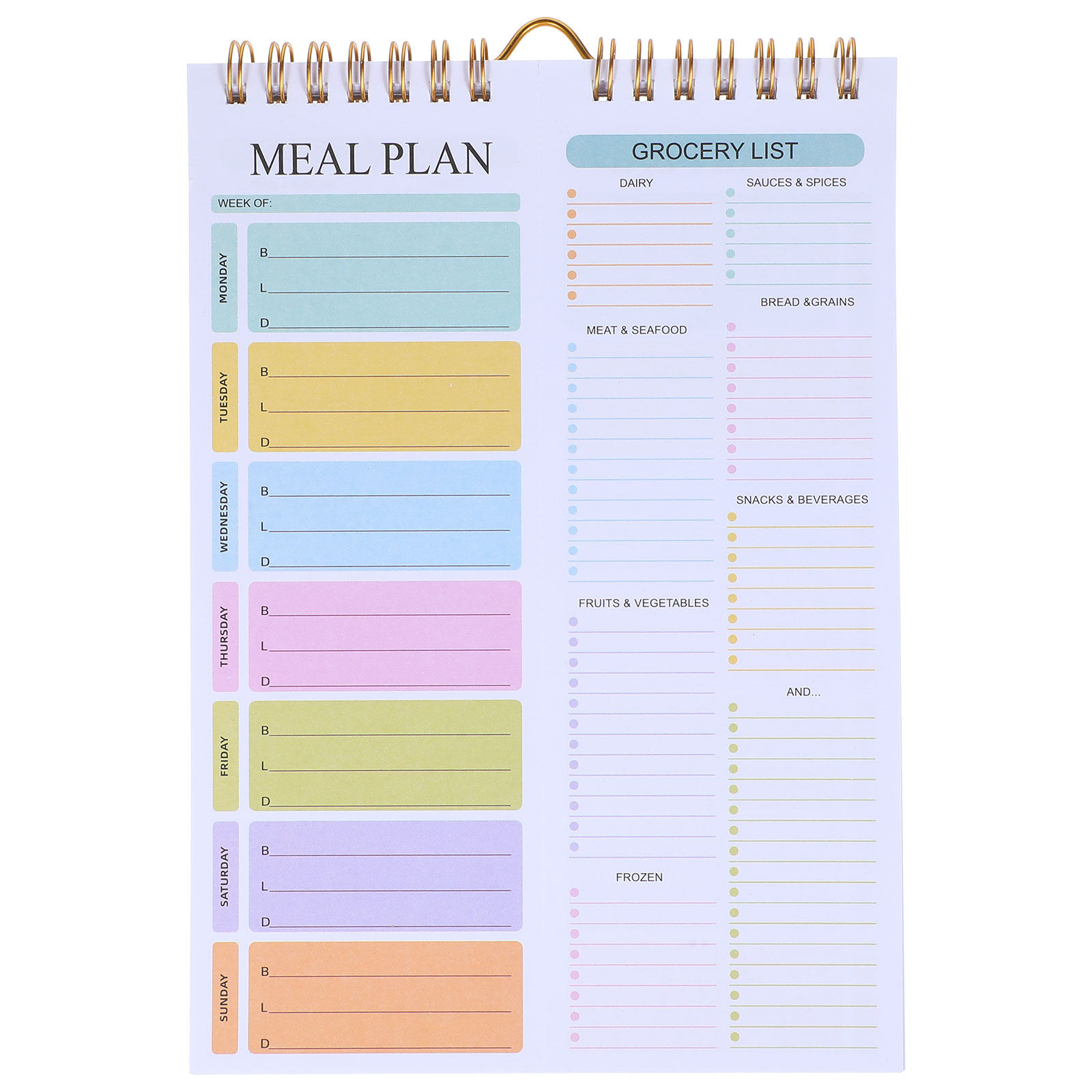 Meal Prep Easy - Weekly Meal Planner Notebook A5 Spiral