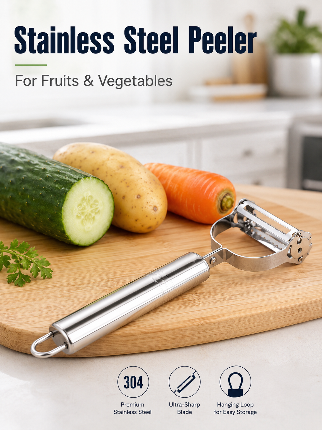 Meal Prep Potatoes - 304 Stainless Steel Vegetable Peeler, Multifunction