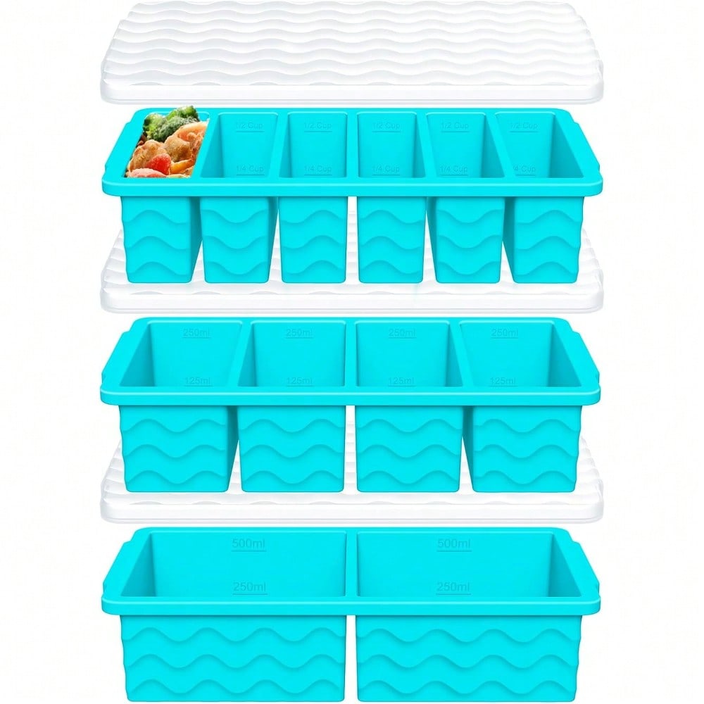 Meal Prep Easy - 3-Pack Silicone Freezer Trays With Lids