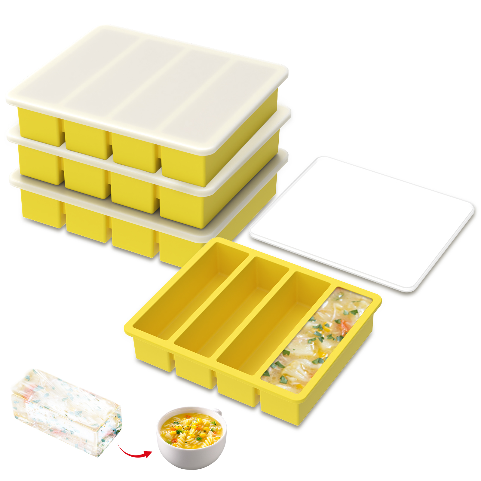 4 Pcs Silicone Freezer Molds E - Meal Prep Easy avis et prix