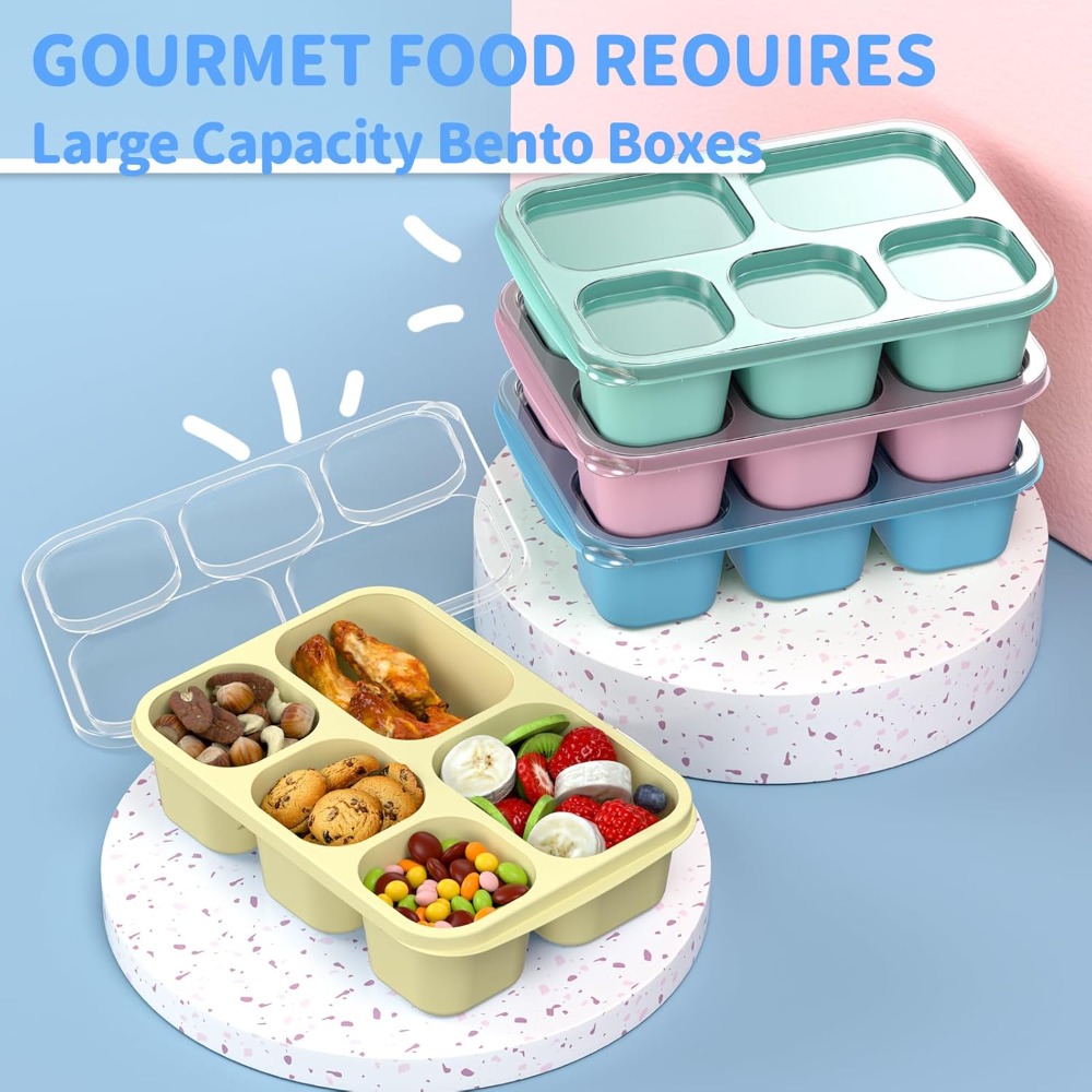 Bento Box Adult Lunch Box - 4  - Meal Prep Yellow avis et prix