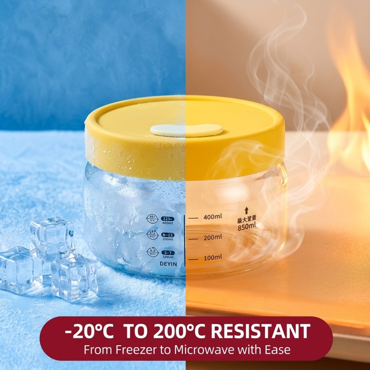 Hot Sale Yellow Glass Food Con - Meal Prep Yellow avis et prix